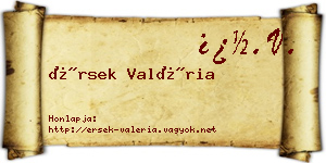 Érsek Valéria névjegykártya